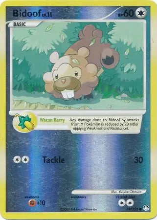 Mysterious Treasures Bidoof #73/123 reverse holo